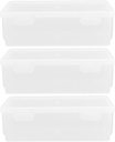 Homoyoyo 3pcs Loaf Bread Container: Plastic Modern Bread Box - Rectangular Loaf Cake Containers for Carrying Storing White