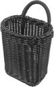 Healifty Woven Hanging Basket Wall Storage Basket with Imitation Rattan Texture Rustic Black Wall Hanging Organizer for Kitchen Bathroom Multi Purpose Fruit Vegetable Bread Display and