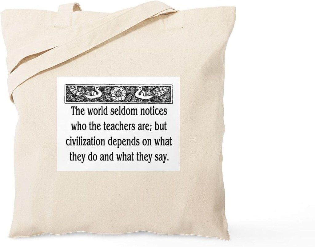 CafePress TEACHER QUOTE Tote Bag Reusable Natural Beige Canvas Shopping Bag