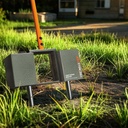 Manual Lawn Coring Aerator Tool Pulling Plugs Collect Box Compacted Soil Improve Garden Yard Loosening Grass Aeration, 4 Replaceable Tines