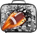 Portable Lunch Tote Rugby Print Lunch Box Insulated Reusable Cooler Bag for Children Women Men Work Picnic Hiking
