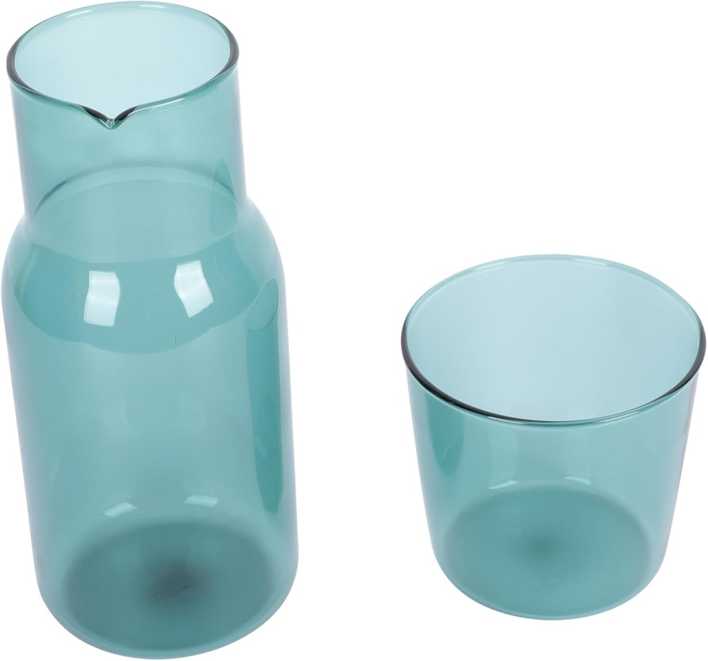 1set Heat-resistant Glass Beverage Cup and Kettle Set for Home Office and Parties Multi-functional Drinking Tool for Water Lake Green