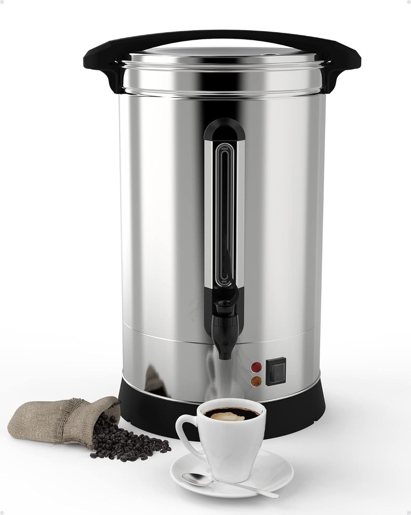 Garvee 120 Cup Commercial Coffee Maker, Food Grade Stainless Steel Large Capacity Coffee Urn Perfect for Church, Meeting rooms, Lounges, and Other Large Gatherings-18 L