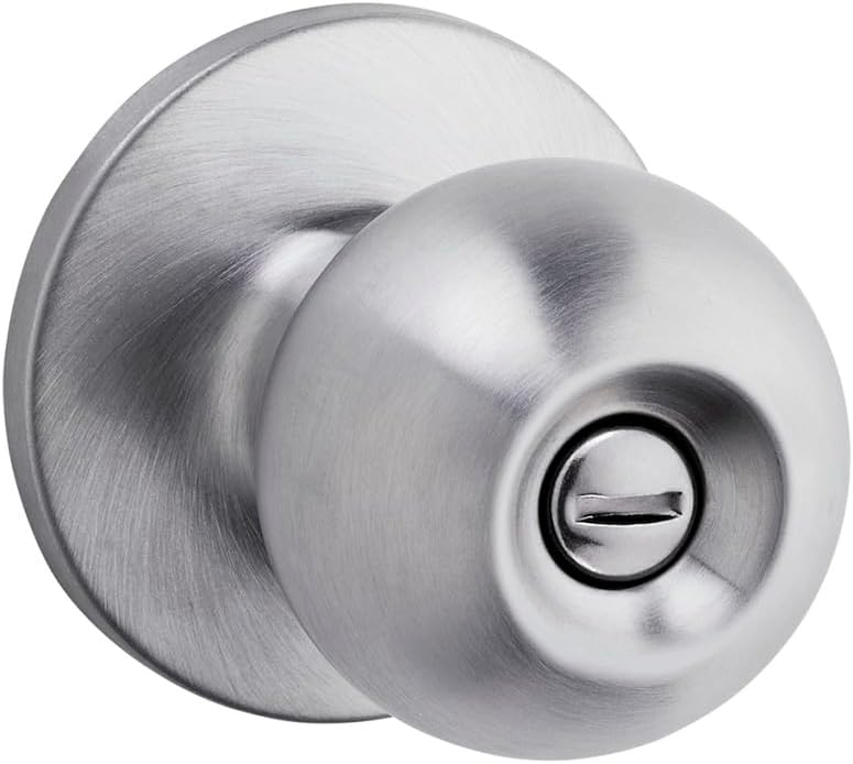 SK3000RG-26DV1 Regina Knob Privacy Lock with New Chassis with RCAL Latch and RCS Strike Satin Chrome Finish