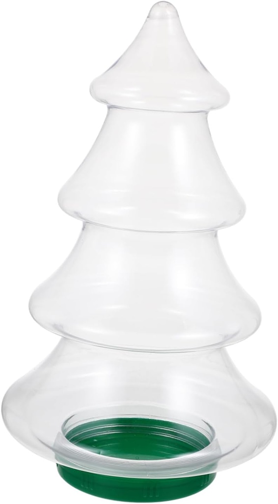 Christmas Tree Candy Packaging Bottle Transparent Candy Container for Party Treats Snacks Cookies Storage Jar Festive Holiday Gift Packaging