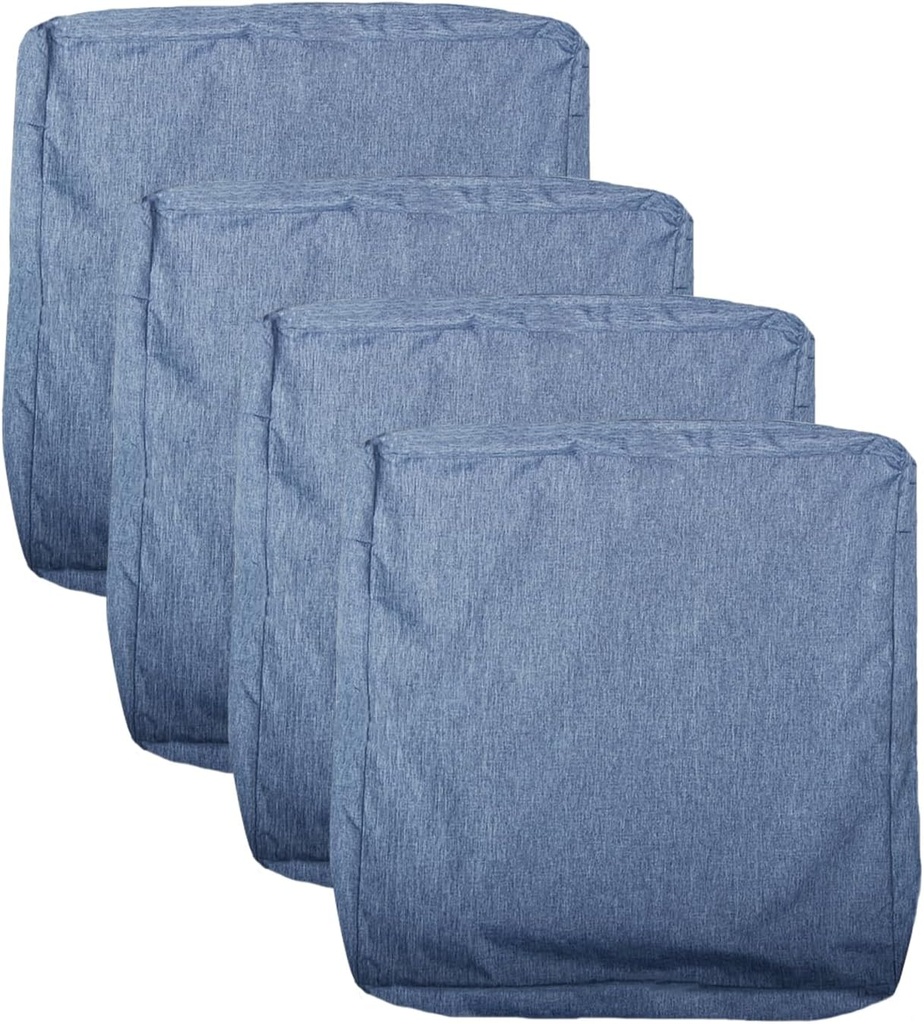 Patio Seat Cushion Covers,Washable Slip Covers Replacement,Waterproof Outdoor Furniture Chair Cushion Pillow Seat Cover for Couch,Garden,Sofa,Denim Blue,24"×24"×4"(4 Covers Only)