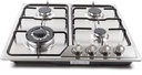 4-Burner Gas Stove Top, Stainless Steel Pulsed Ignition Gas Stove with NG/LPG Conversion Kit Built-In Gas Cooktop, Thermocouple Protection for Homes Restaurants(L 22.83" x W 19.68")