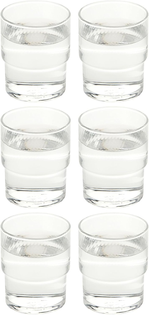 Toyo Sasaki Glass 00445HS Glass Tumbler, 6.8 fl oz (200 ml), HS Stackable, Shatter-Resistant, Bobbin, Made in Japan, Dishwasher Safe, Pack of 6