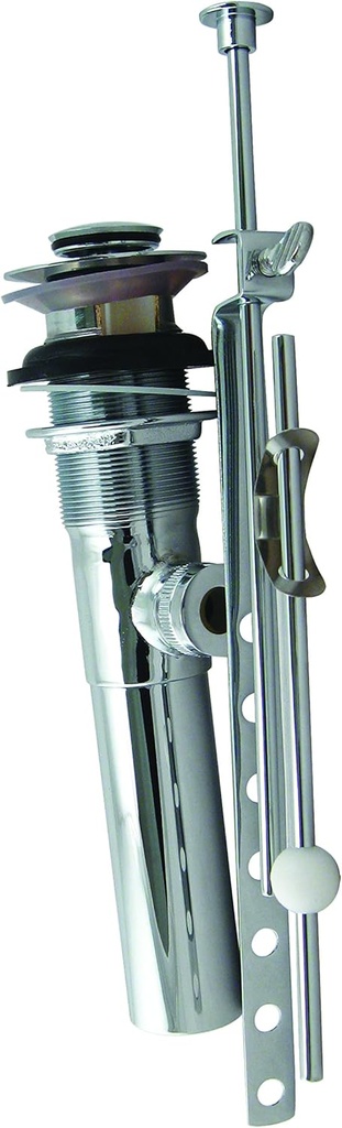 Westbrass R412-2-26 Pop-Up Lavatory Bathroom Sink Drain Assembly with Overflow Holes, Polished Chrome