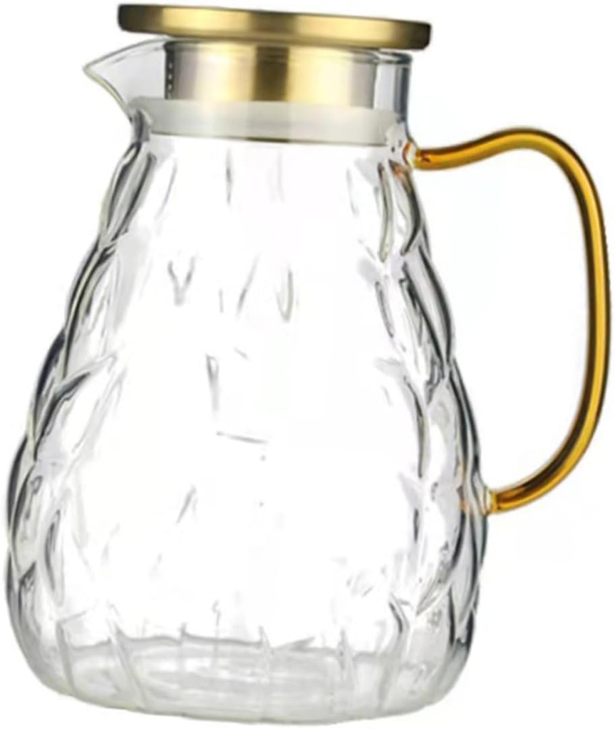 Large Capacity Heat Resistant Glass Cold Water Jug Lid Juice Container for Home Use for Iced Tea and Fruit Drinks