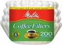 Melitta Junior Basket Coffee Filters 200-Count, White, 4-6 Cups (Pack of 3)