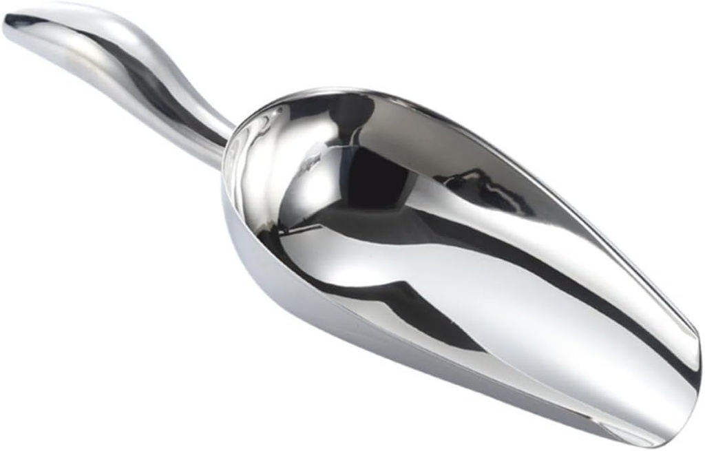 Happyyami Ice Cube Scoop Stainless Steel Food Ice Scoop Smooth Handle for Home Bar