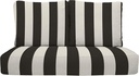 RSH DECOR: Deep Seating Loveseat Cushion Set | 46” x 26” Loveseat | All-Weather Spun Fabric | Outdoor Foam Settee and Pillow Back Cushions for Patio Furniture | Black & White Stripe