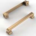 Amerdeco 10 Pack Champagne Bronze Cabinet Pulls - 5 Inch(128mm) Hole Center Cabinet Hardware for Kitchen, Bathroom, Dresser Pulls ZH0001