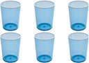 Contrast Blue Premium Acrylic Drinkware Indoor/Outdoor, Double Old Fashioned, Blue, 16.8oz, Set of 6