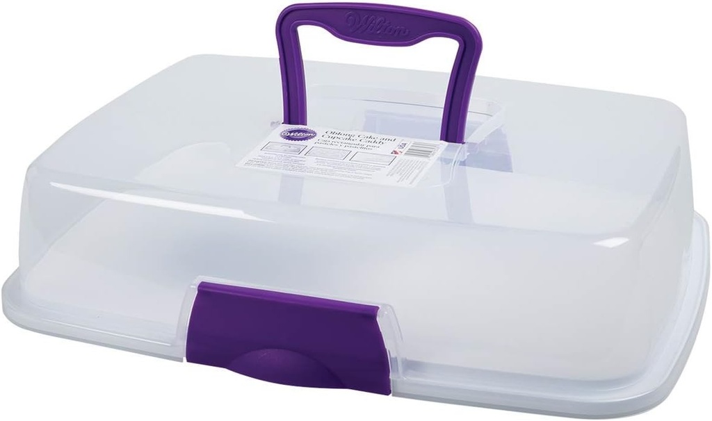 Wilton 2105-3281 Cake and Cupcake Carrier, Rectangle, Plastic, Transparent, 29cm x 39cm