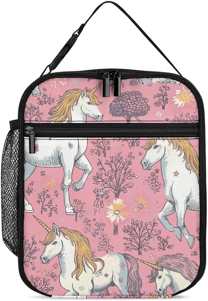Insulated Lunch Bags for Women Reusable Lunch Boxes Unicorns Waterproof Tote Bag Lunch Cooler Bag for Work