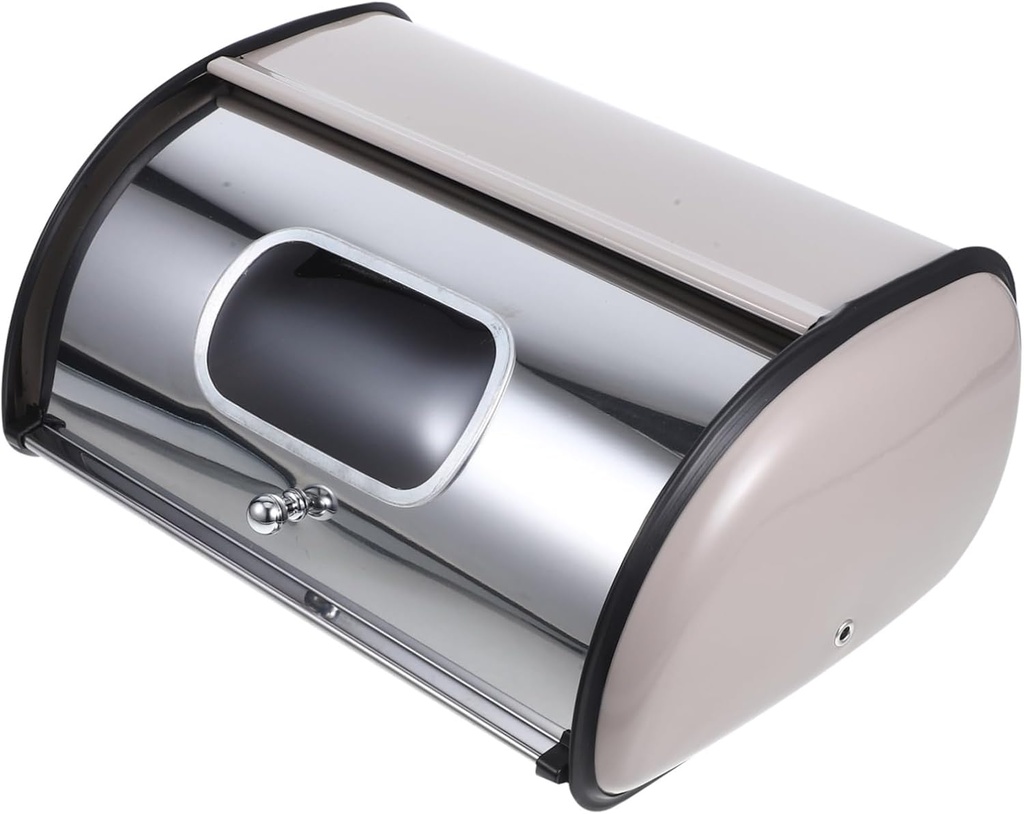 Stainless Steel Bread Storage Box with Window Bread Holder for Kitchen Countertop Elegant Design Ample Space Easy to Clean