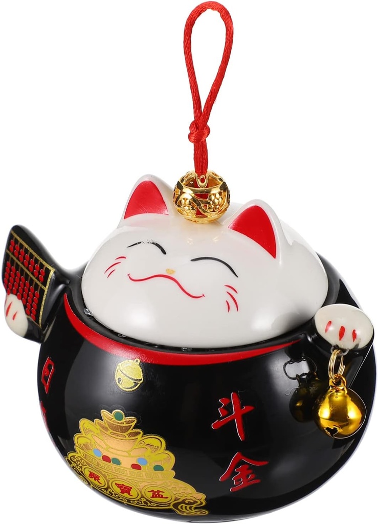 BESPORTBLE decorative ceramic jar ceramic fortune cat cookie biscuit treat jar kitchen canister food snack storage jar candy dish candy bowls for kitchen counter tea sugar coffee