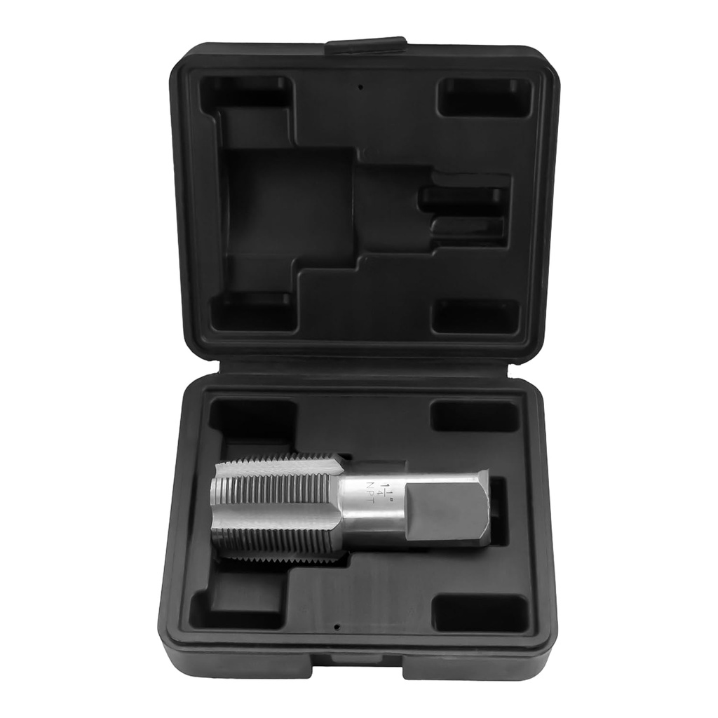 HFS(R)1-1/4"NPT Pipe Tap，Carbon Steel Pipe Threading Tools with Storage Case for Industrial/Plumbing/Auto Repair DIY Thread cutting tools