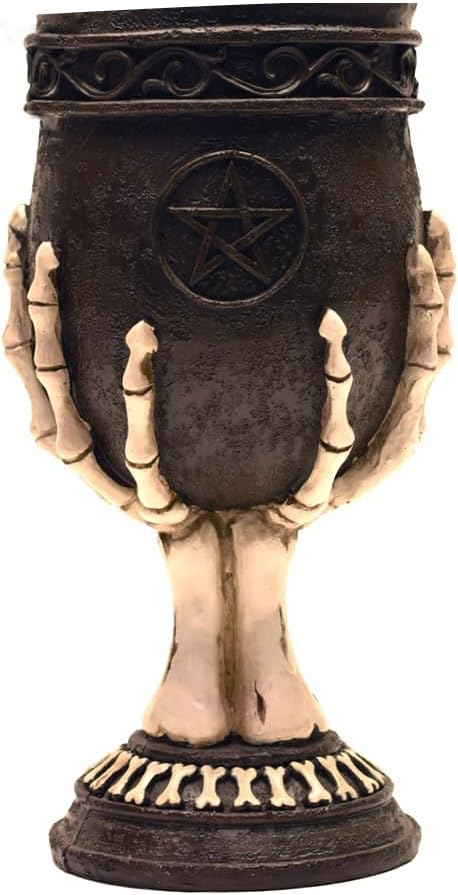 Treasure Gurus Gothic Skeleton Hands Chalice Cup Wine Goblet Spooky Halloween Mug Kitchen Home Decor