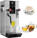 Commercial Milk Frother - 12L Automatic Electric Steam Milk Foam Maker with LCD Display - Ideal for Espresso, Coffee Shops, Tea, Desserts, Hotels - Grey