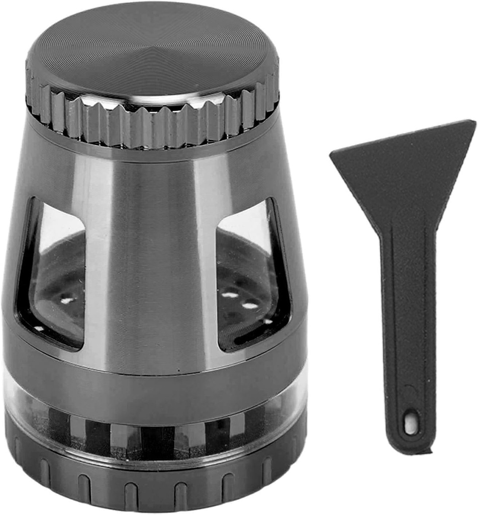Compact Rust-Resistant Zinc Alloy Spice Grinder - Portable Manual Mill for Grinding Dry Herbs and Nuts(Black)