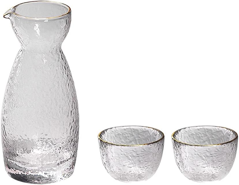 Sake Set Japanese Sake Pot Set,Transparent Modern Glass Great Gifts for Birthday New Year Christmas,C,practical