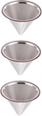 Gadpiparty 3pcs Stainless Filter Reusable Manual Funnel for Drip Coffee Tea Double Design for Home Brewing Servings