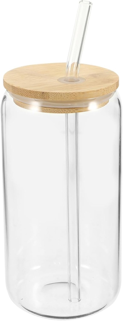 Glass Tea Cup Lid and Straw Multi-function Juice Mug for Coffee and Tea Beverage Glass for Home Cafe and Restaurants