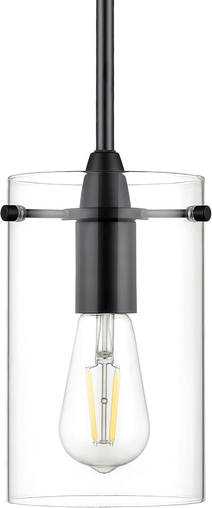 Black Pendant Lights Kitchen Island - Medium Clear Glass Pendant Light Fixture