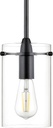 Black Pendant Lights Kitchen Island - Medium Clear Glass Pendant Light Fixture