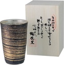 CtoC JAPAN 752981 Gold Brush Ceramic Sake Cup, 3.1 x 4.8 inches (7.9 x 12.2 cm), Made in Japan, Arita Ware, Grandpa, Grandma
