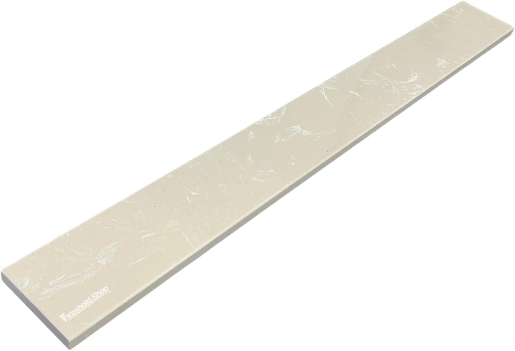 Beige Engineered Marble Threshold | Shower Curb Top for Schluter Kerdi Board, Tile Redi Shower Pan System, Backsplash, Jambs, Fireplaces (4" x 60")