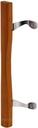 Sliding Glass Door Wood Handle Replacement - Chrome with Wood Patio Door Handle 10" with 6-5/8" Hole spacing - Sliding Patio Glass Door Handle Repair