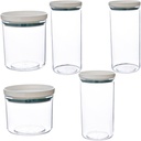 PRETYZOOM 4pcs Stackable Plastic Sealed Food Storage Containers 250ml to 700ml Airtight Grain Canisters for Cereal Kitchen and Home Organization