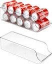 Puricon 2 Pack Standard Can Drink Dispenser Organizer for Refrigerator Plastic Soda Pop Holder Container Storage Bin for Fridge Freezer Pantry Kitchen