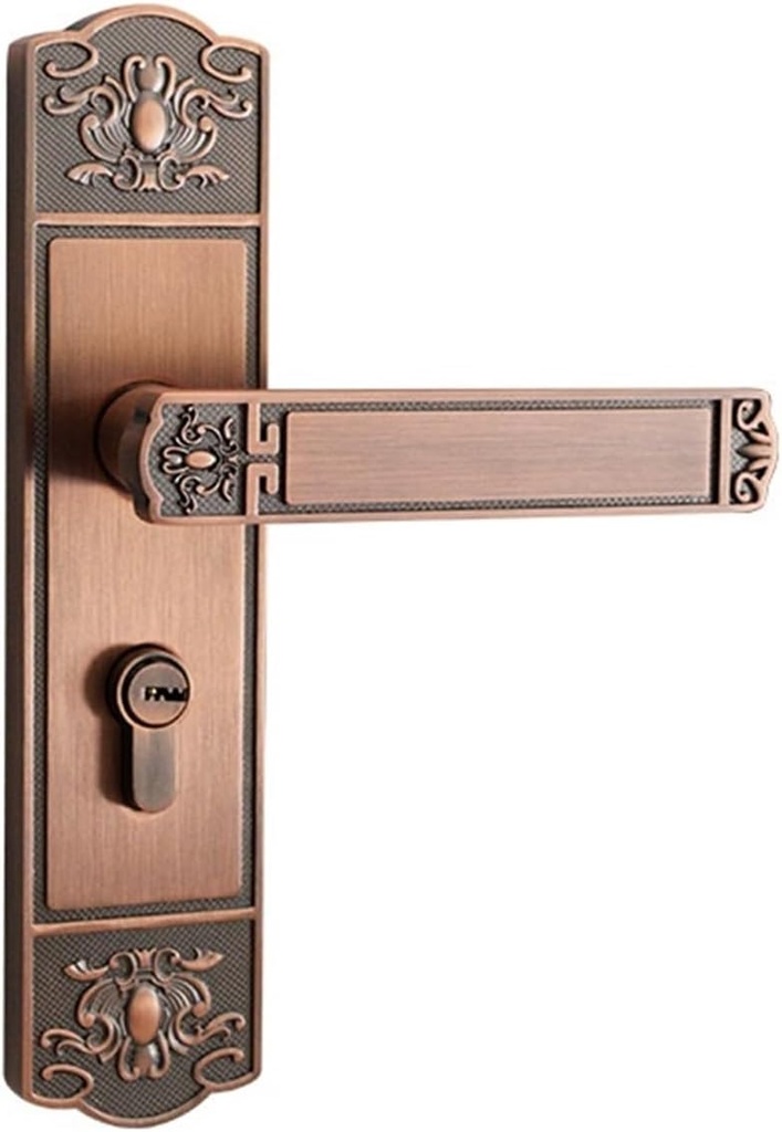 Zinc Alloy Indoor Mechanical Lock FB0209 Office Building Door Split Lock Handle Household Lock(Red Bronze)