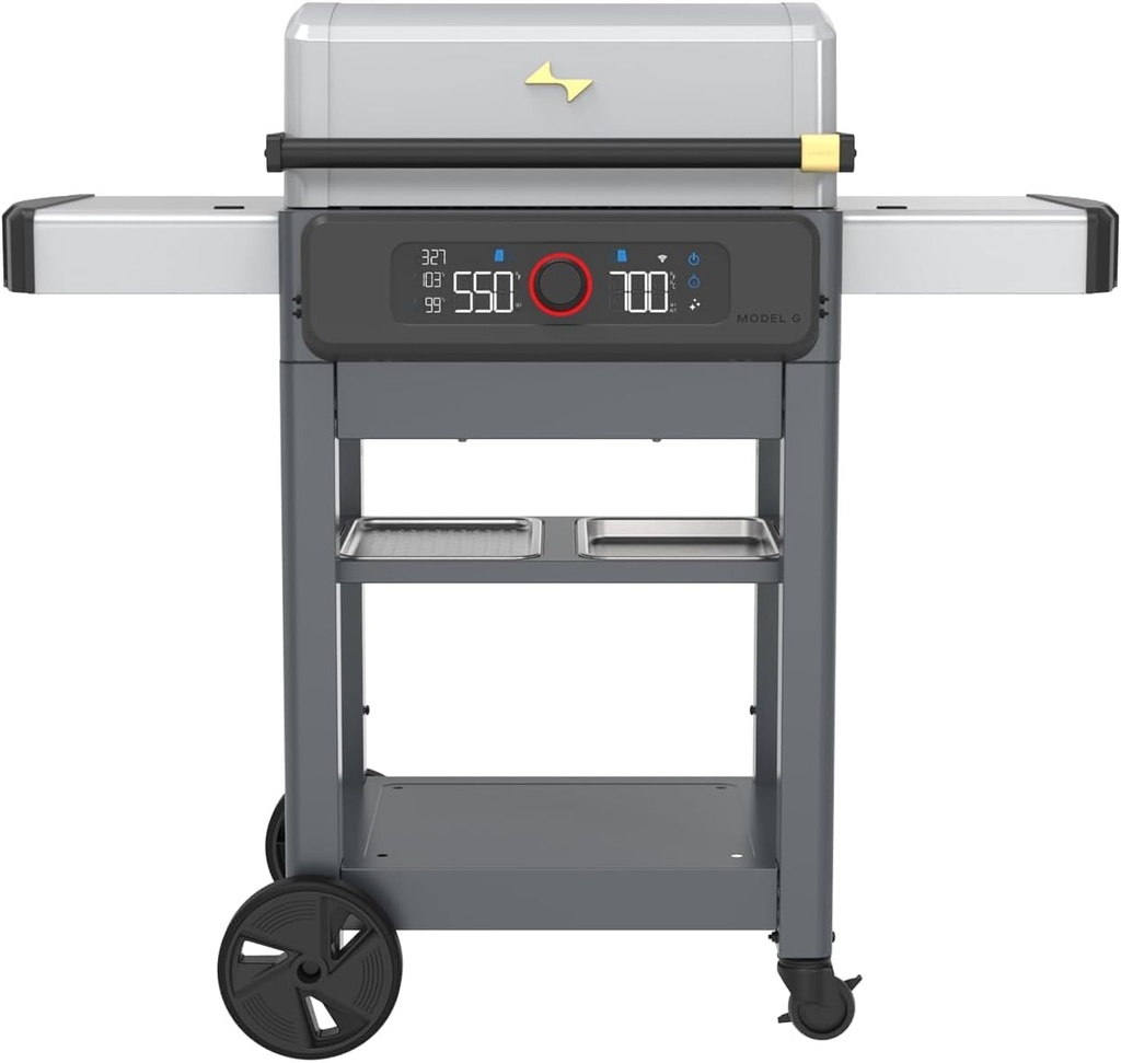 Current Model G Dual Zone Grill, Smart Electric Outdoor Grill with 200°F to 700°F Range for Searing & Roasting, Digital Precision, Independent Heat Zones, Apartment-Friendly & Weather-Resistant
