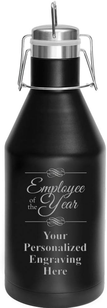 Employee Of The Year Growler, 64 oz Custom Employee Of The Year Growler Gift, Engraving Included