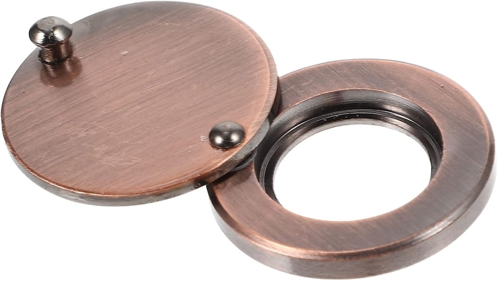 Tofficu Door Peephole Cover Privacy Door Protection Supplies Rotatable Home Security View Cover Copper Lid