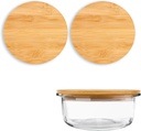 2 Pack wooden Replacement Lids for Pyrex 4-Cup 7201 Glass Bowls - BPA-Free Round Storage Covers for Reusable Food Preservation with Airtight Sealing to Prevent Spoilage