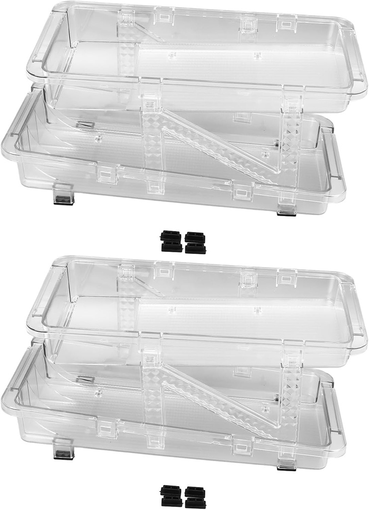 Pilipane Soda Can Dispenser Adjustable Automatic Rolling Transparent Beverage Holder Drink Organizer for Refrigerator Pantry Cabinet Countertop Plastic 2PCS