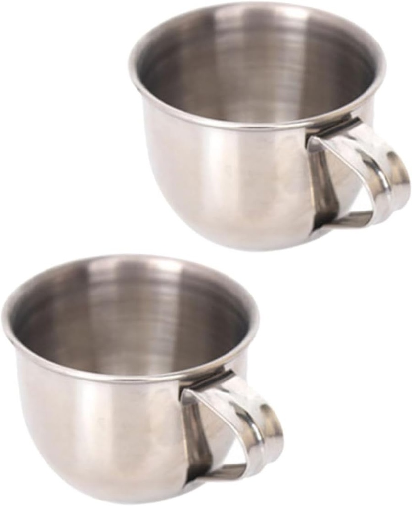 LIFKOME 2pcs Stainless Steel Water Cups Tea Mugs for Home Drinking Cups for Tea Milk and More for Sake and Plum Wine