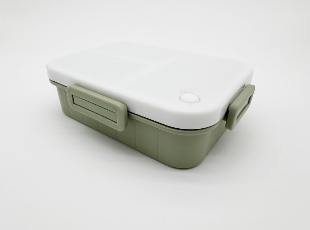 Crisp 5 compartment bento box with snapping enclosure with included utensil & utensil storage