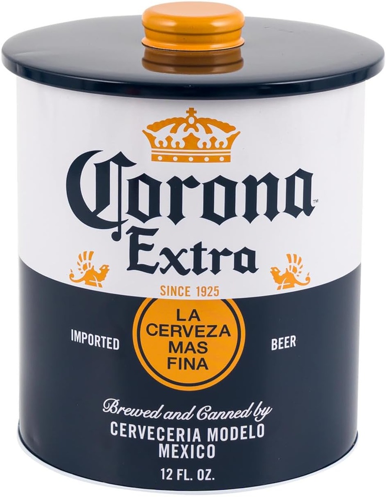 Corona Metal Large Round Cylinder Canister 8.5" 135.25oz/4000ml Tin with Lid Food Jar Container Cookie Jar