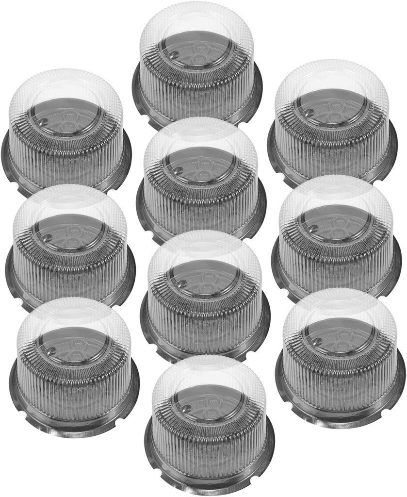 Mobestech 10Pcs Clear Cake Boxes Plastic Containers Portable Cake Carrier with Thickened Pet Material Random Style for Bakery Party Gift Packaging