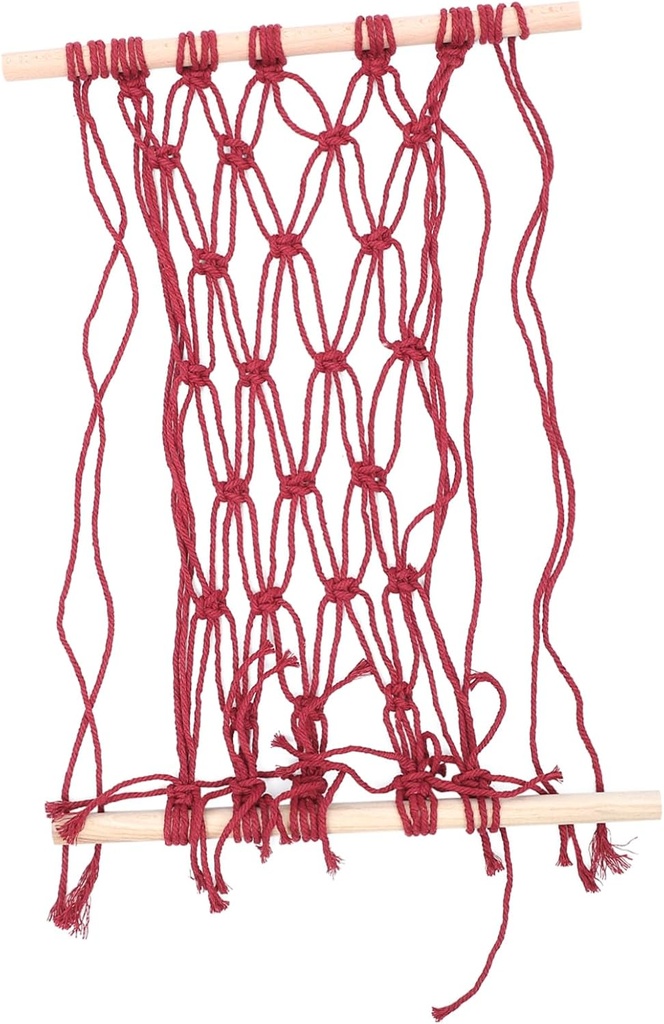 Unomor Hanging Fruit Vegetable Basket Red Woven Kitchen Hammock Organizer Space-saving Airflow for Freshness