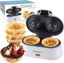 Double Waffle Bowl Maker- Make two 4″ Ice Cream Cone Bowls at Once in Just Mins- Holiday Dessert Appliance for Yogurt Fruit Snacks- Nonstick Iron Easy Clean Electric Kitchen Gadget w Recipes Xmas Gift