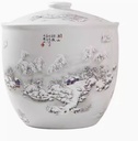 Ceramic Rice Jar, Ceramic Rice Jar with Lid, Ceramic Rice Storage, Grain Storage Container, Chinese Ceramic Rice Jar, Household Rice Bucket, Grain Dispenser Food Storage Jar, Ceramic Storage Container